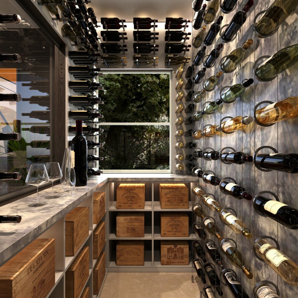 Cable wine systems, cable wine racks, wine cable system, floating wine racks, float cable wine racks, ring cable wine racks