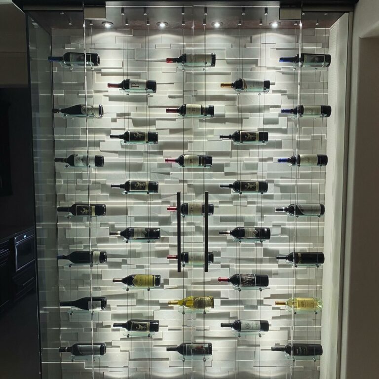 Design Custom Modern Wine Cellars With Cables Wine Racks