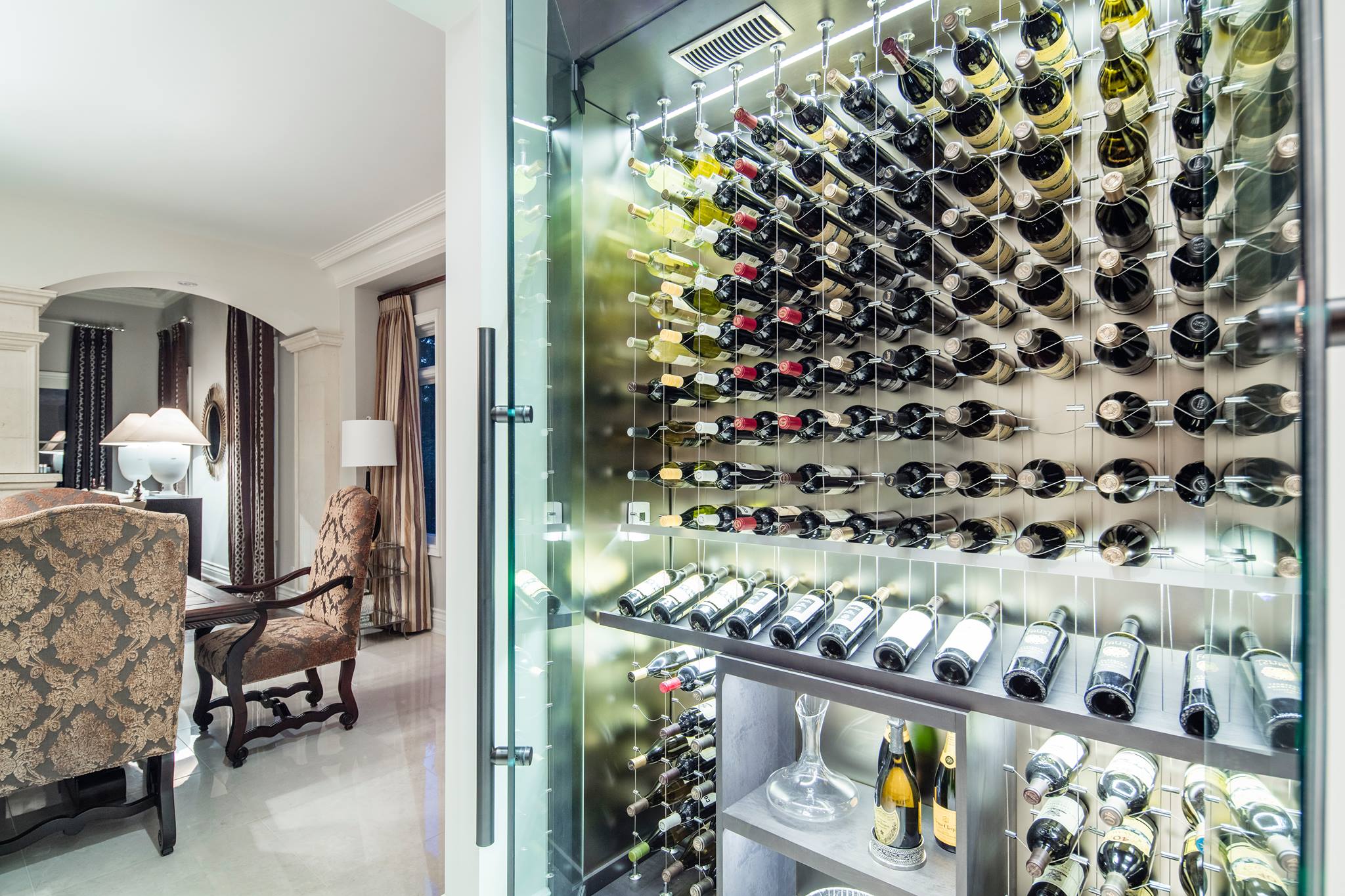 floating wine racks, float wine cables, cable wine systems, cable wine racks