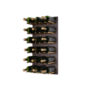 Wood Walnut Espresso Gold Pegs with Bottles