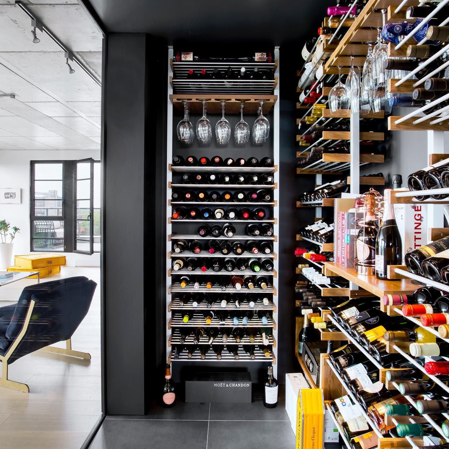 Modern Commercial Bar Ideas - Metal Wine Racks