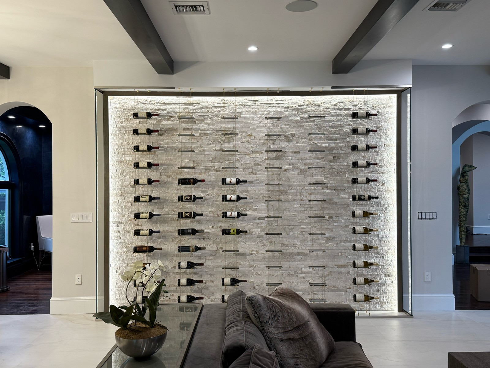 floating wine racks, float wine cables, cable wine systems, cable wine racks