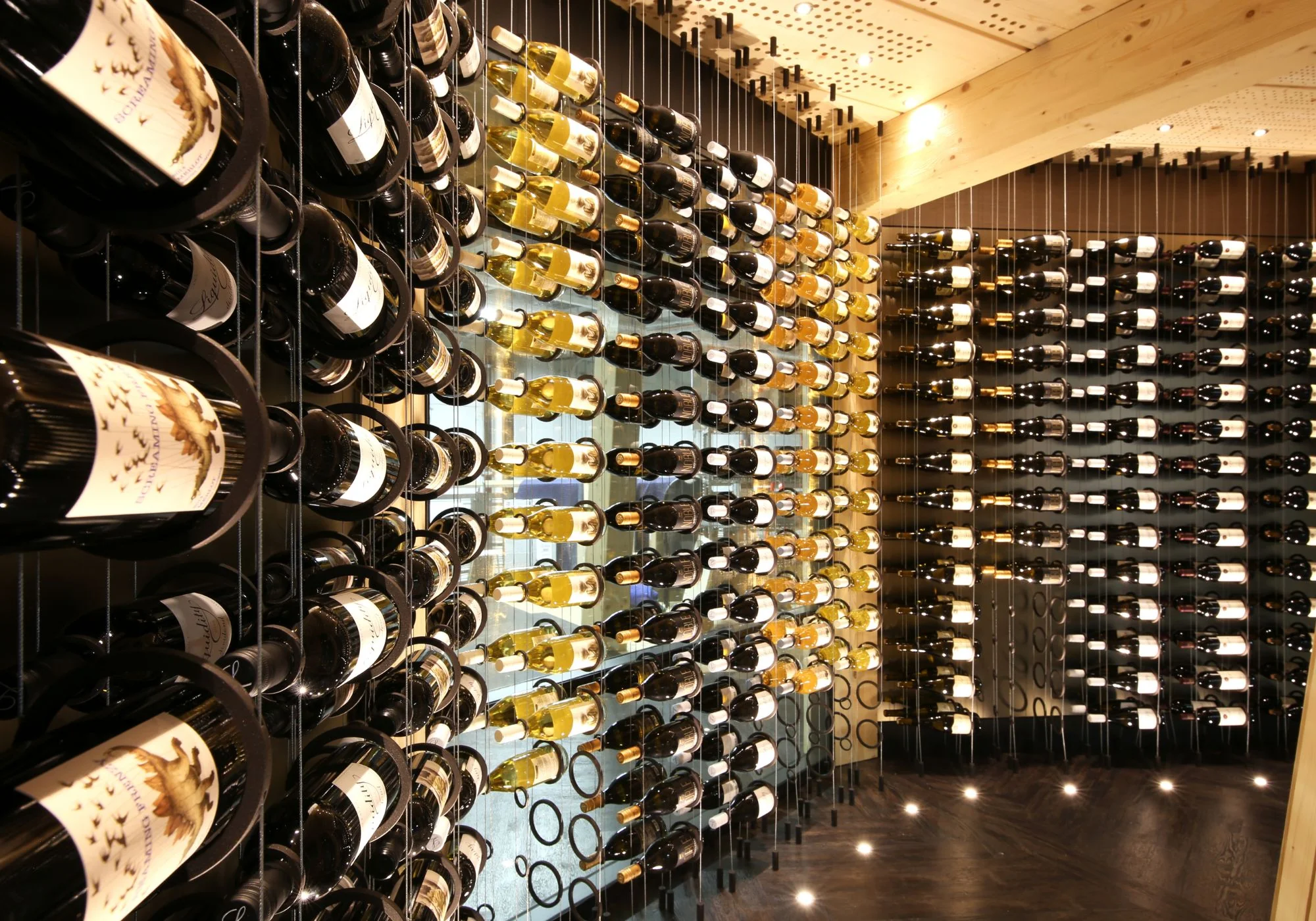 floating wine racks, float wine cables, cable wine systems, cable wine racks