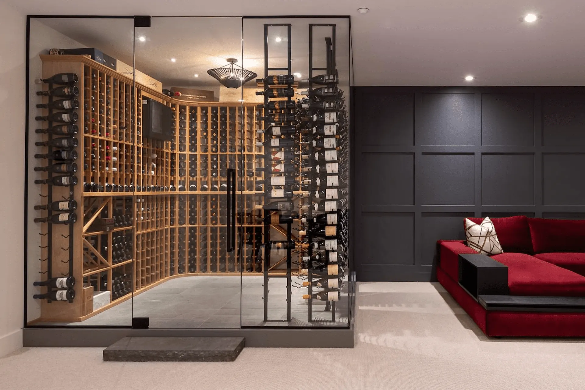 Whisperkool Platinum Split Systems in Wood Wine Cellar