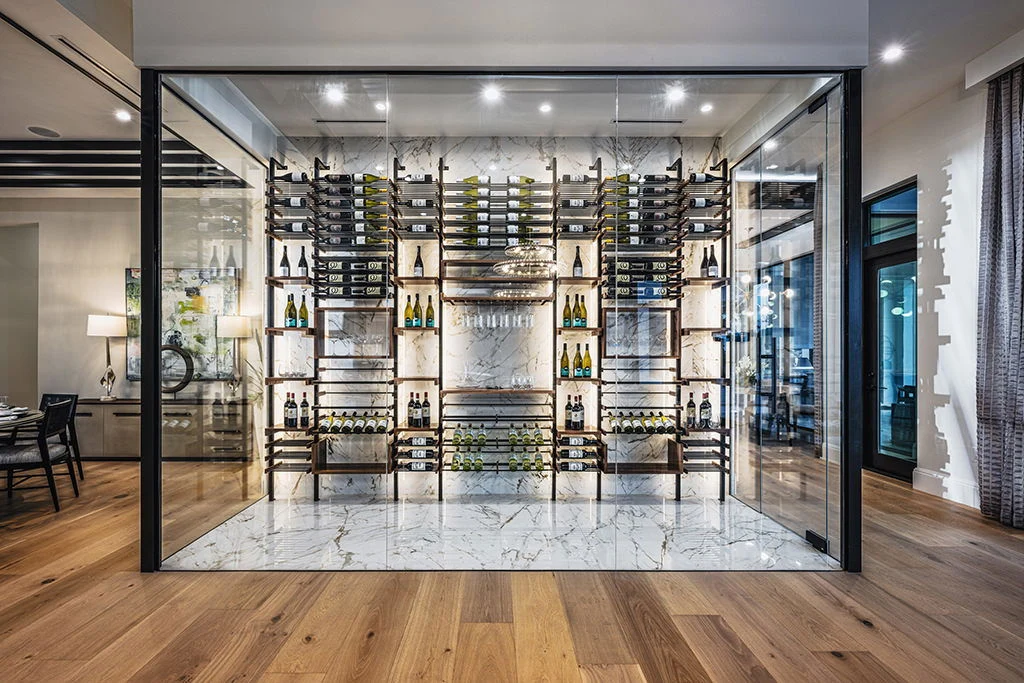 Millesime modern glass wine cellars