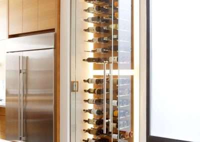 Custom Wine Panels, Metal Wine Panels, Modern Wine Panels, Under The Stairs Wall Mounted Wine Panels