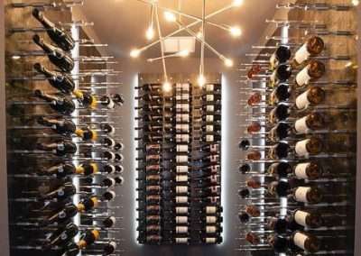 Custom Wine Panels, Metal Wine Panels, Modern Wine Panels, Under The Stairs Wall Mounted Wine Panels