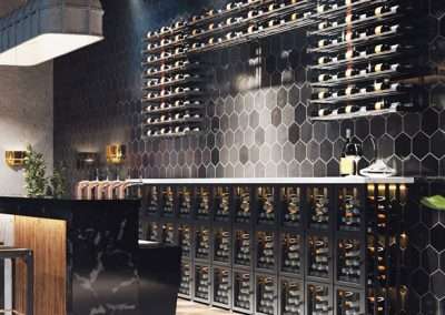 Evolution Wine Wall, Wall Mounted Wine Racks, Wall Wine Racks, Floor to Ceiling Wien Racks, Modern Wien Racks, Metal Wine Racks, Wine Wall Racking, Wine Wall Display Shelves