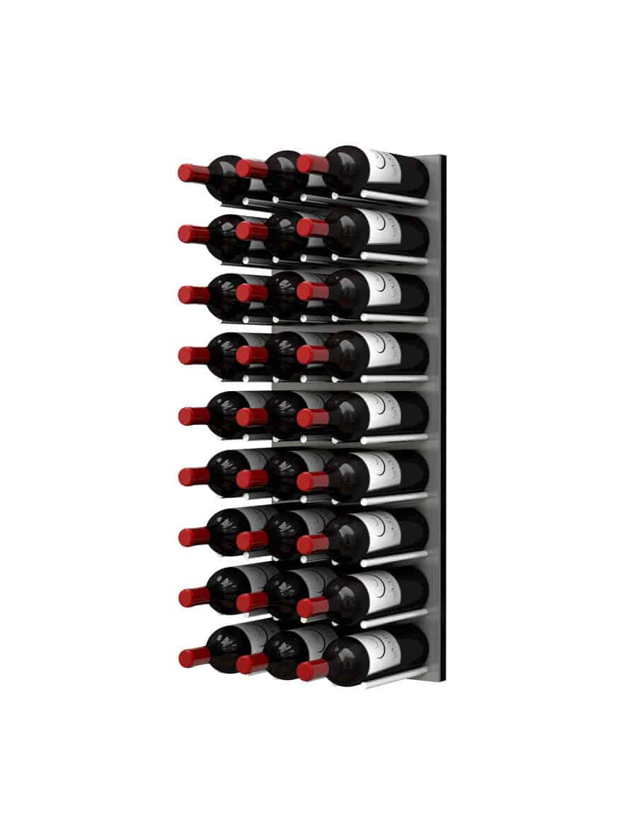 Wall Series 3 Bottle Metal Wine Rack in Satin Black Finish