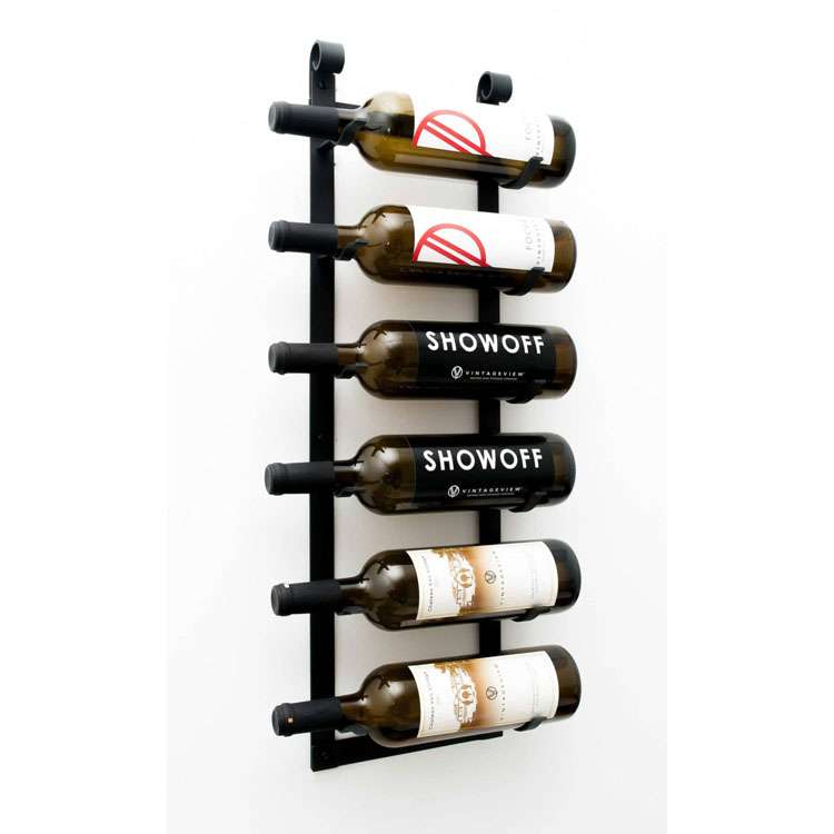 Wall Series 3 Bottle Metal Wine Rack in Satin Black Finish