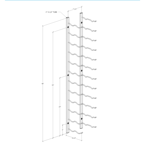 WS42 24 Bottle Wall Mounted Wine Racks Specifications