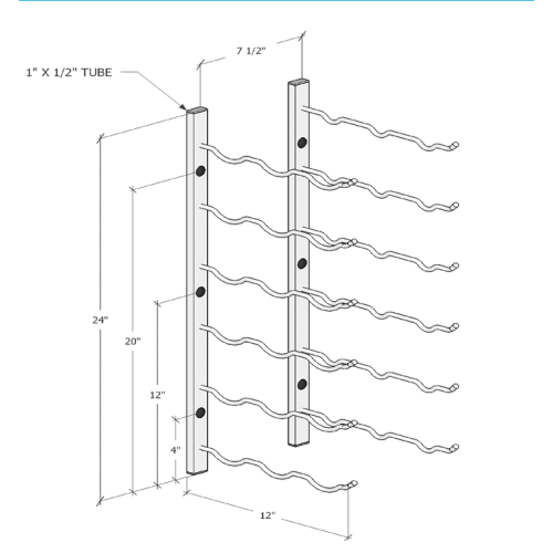 WS23 18 Bottle Wall Mounted Wine Racks Specifications