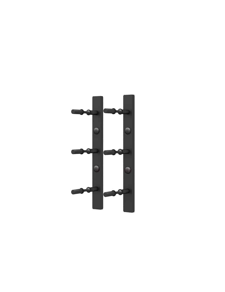 Wall Series 3 Bottle Metal Wine Rack in Satin Black Finish