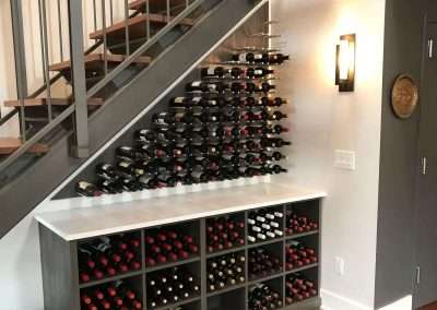 Custom Wine Panels, Metal Wine Panels, Modern Wine Panels, Under The Stairs Wall Mounted Wine Panels