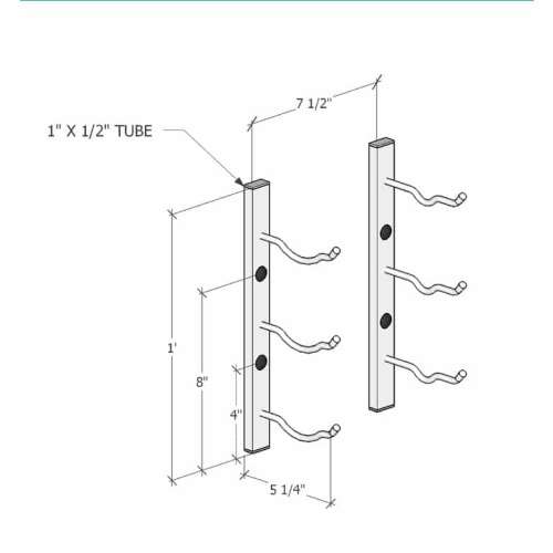 WS11 3 Bottle Wall Mounted Wine Racks Specifications