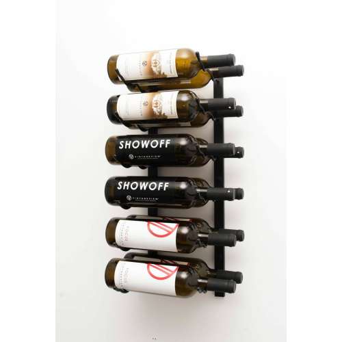 Wall Series 12 Bottle Metal Wine Rack in Satin Black Finish