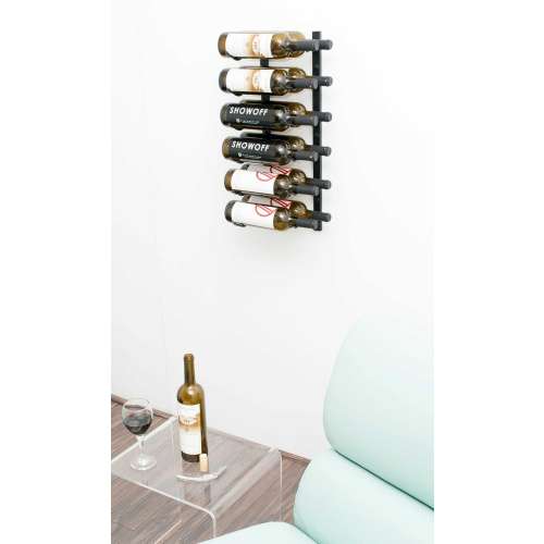 Wall Series 12 Bottle Metal Wine Rack in Satin Black Finish. WS22