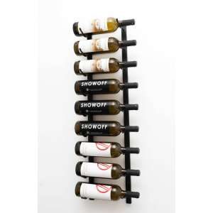Wall Series 9 Bottle Metal Wine Rack in Satin Black Finish