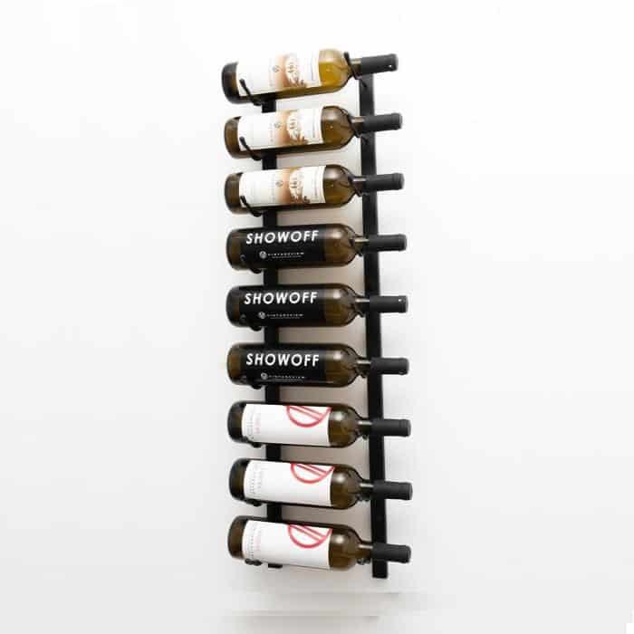 Wall Series 3 Bottle Metal Wine Rack in Satin Black Finish