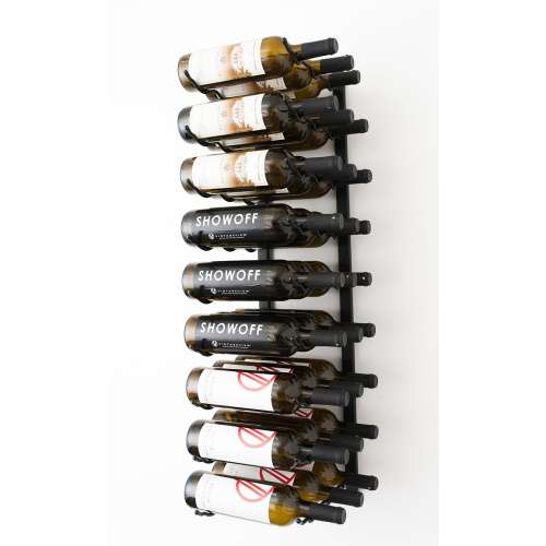 Wall Series 27 Bottle Metal Wine Rack in Satin Black Finish