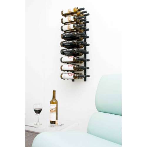 Wall Series 27 Bottle Metal Wine Rack in Satin Black Finish. WS33