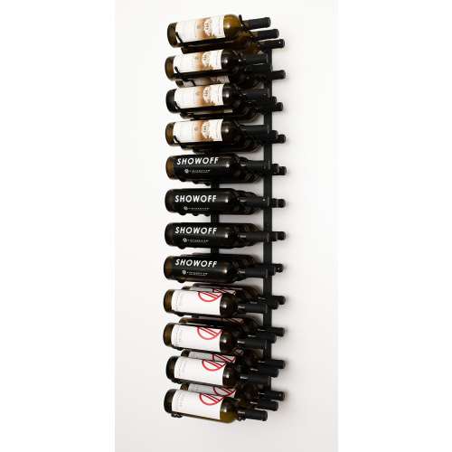 Wall Series 36 Bottle Metal Wine Rack in Satin Black Finish