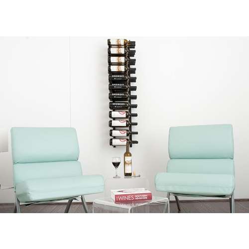 Wall Series 36 Bottle Metal Wine Rack in Satin Black Finish. WS43