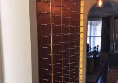 Custom Wine Panels, Metal Wine Panels, Modern Wine Panels, Under The Stairs Wall Mounted Wine Panels