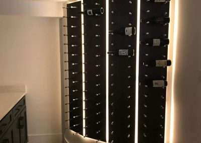 Custom Wine Panels, Metal Wine Panels, Modern Wine Panels, Under The Stairs Wall Mounted Wine Panels