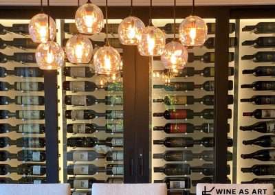 Custom Wine Panels, Metal Wine Panels, Modern Wine Panels, Under The Stairs Wall Mounted Wine Panels