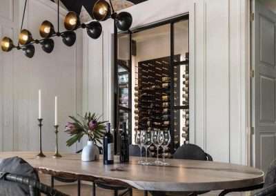 Custom Wine Panels, Metal Wine Panels, Modern Wine Panels, Under The Stairs Wall Mounted Wine Panels