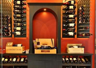 Custom Wine Panels, Metal Wine Panels, Modern Wine Panels, Under The Stairs Wall Mounted Wine Panels