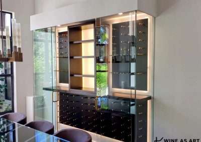 Custom Wine Panels, Metal Wine Panels, Modern Wine Panels, Under The Stairs Wall Mounted Wine Panels