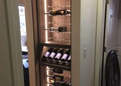 Custom Wine Panels, Metal Wine Panels, Modern Wine Panels, Under The Stairs Wall Mounted Wine Panels